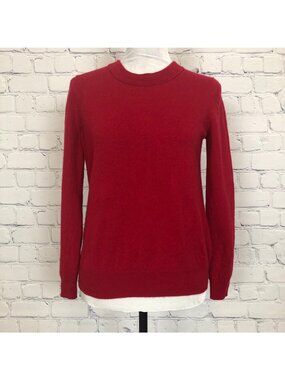 Jennie Liu 100% Cashmere Crew Neck Sweater Petite Size PM Red